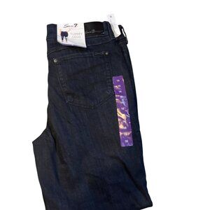 Seven7 Womens Tummyless Slimming Stretch Denim Jeans Size 16 Dark Wash